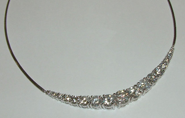 10 carat large DIAMOND NECKLACE graduated diamonds