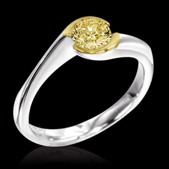 Yellow canary diamond solitaire ring 1.51 ct. ring gold
