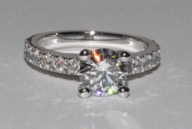 2.40 Ct. WHITE GOLD diamond engagement ring accents