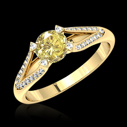 Yellow canary diamonds engagement ring 2.51 ct. diamond