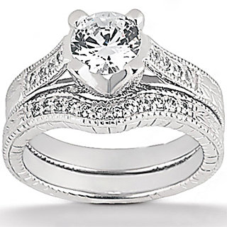 1.77 cts diamond wedding ring white gold F VS1 diamonds