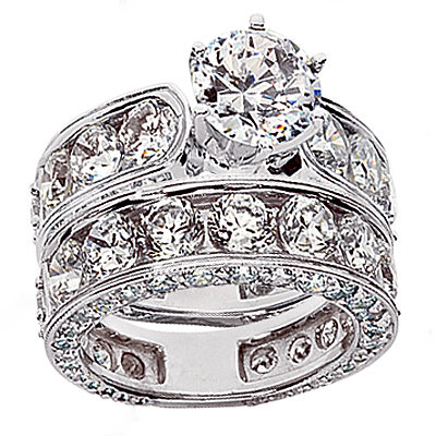 10 carats diamonds engagement ring band set PLATINUM