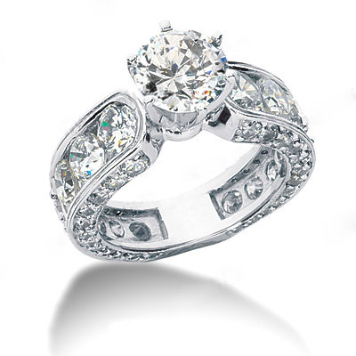 10 carats diamonds engagement ring band set PLATINUM