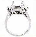 DIAMOND engagement RING PLATINUM PRINCESS CUT 3 STONE