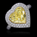 5 ct. Heart cut yellow canary diamonds anniversary ring