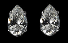 6 carats Diamonds stud earring pear cut gold ear rings