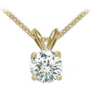 E VVS1 diamond solitaire style pendant with chain 3 ct.