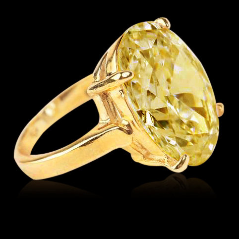 5.01 ct. yellow canary ring oval cut diamond solitaire