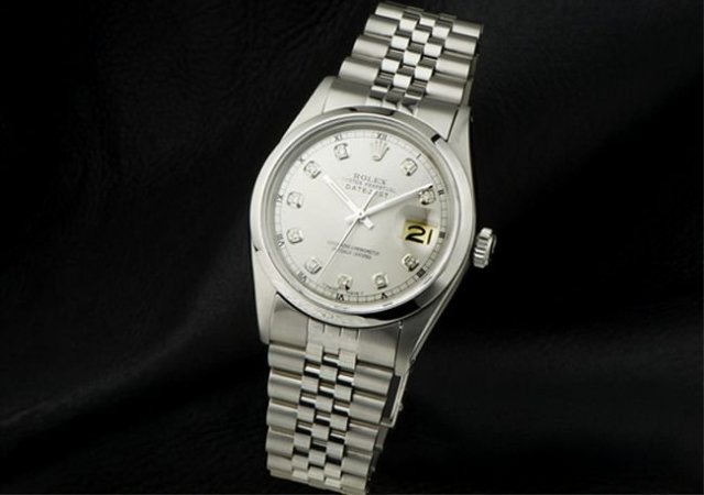 Rolex DATE JUST stainless steel diamond dial SS watch