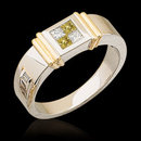 1 ct yellow canary princess diamonds ring two tone gold