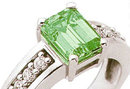 3.35 ct Emerald cut emerald & diamond anniversary ring