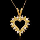 2 ct. yellow white diamonds heart style pendant locket