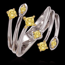 1 carat certified yellow canary diamonds ring gold new