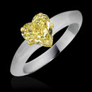 Yellow canary diamond solitaire ring heart cut 1.25 ct.