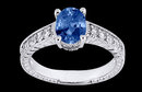1.75 carats oval cut white blue diamonds ring new gold