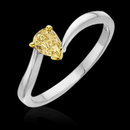 Yellow canary pear diamond 0.75 carat solitaire ring