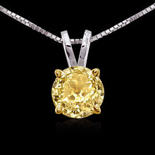 Yellow canary diamond solitaire pendant 1.01 ct. gold