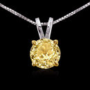 Yellow canary diamond solitaire pendant 1.01 ct. gold