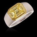 1.25 ct. Emerald cut yellow canary diamond solitaire