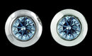 2 cts. Blue diamond stud earring white gold ear ring