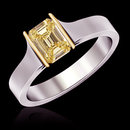 1 ct. yellow canary ring emerald cut diamond solitaire