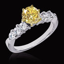 2.51 carat yellow canary & white diamonds ring 14K gold