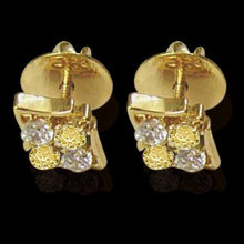 2 ct. fancy yellow diamonds screw back earrings pair