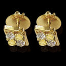 2 ct. fancy yellow diamonds screw back earrings pair