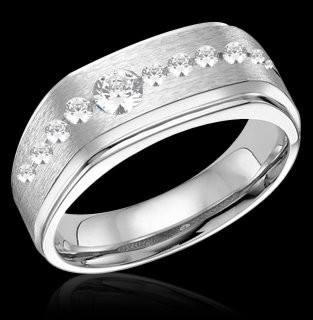 1.75 carat diamonds mens wedding band gold white gents