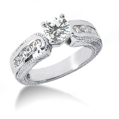 Beautiful 1.41 Carat diamonds engagement set white gold
