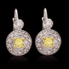 2.50 carat certified yellow canary diamonds earrings