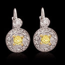 2.50 carat certified yellow canary diamonds earrings