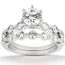 Diamonds 1.61 ct. wedding band set gold jewelry ring