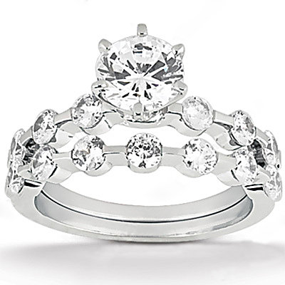 Diamonds 1.61 ct. wedding band set gold jewelry ring
