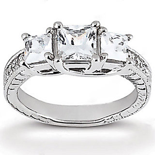 1.87 Ct. DIAMOND RING three stone wedding diamond ring