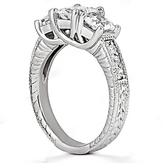 1.87 Ct. DIAMOND RING three stone wedding diamond ring