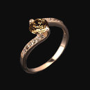 Champagne diamonds 2 carat ring pink rose gold ring new