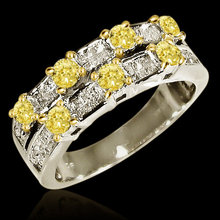 2.50 cts. Yellow & white diamonds engagement band new