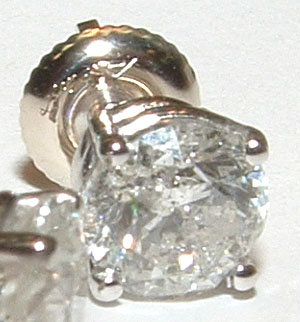 2 carats ROUND DIAMOND STUDS EARRINGS stud earring