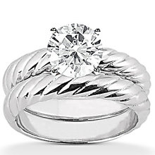 Diamond 1.25 Ct. solitaire ring wedding band set gold