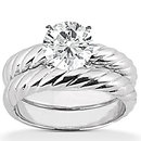 Diamond 1.25 Ct. solitaire ring wedding band set gold