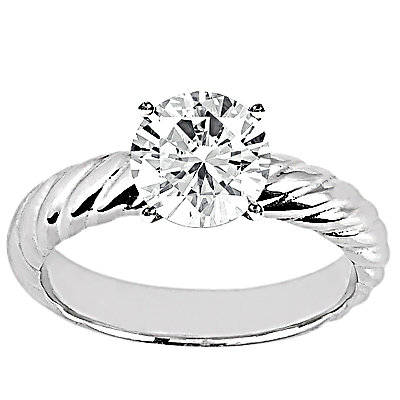 Diamond 1.25 Ct. solitaire ring wedding band set gold