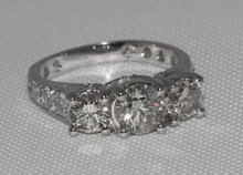 2.75 carat diamonds 3 stone engagement ring white gold