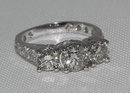 2.75 carat diamonds 3 stone engagement ring white gold