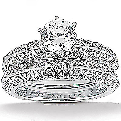 1.85 Ct. Diamonds wedding ring band set white gold ring
