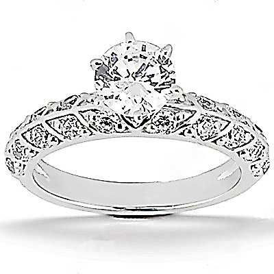 1.85 Ct. Diamonds wedding ring band set white gold ring