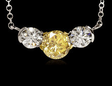 2 ct. certified yellow canary diamonds 3-stone pendant