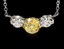 2 ct. certified yellow canary diamonds 3-stone pendant