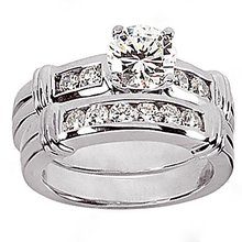 1.65 Ct. Diamonds engagement ring & band set gold ring