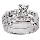 1.65 Ct. Diamonds engagement ring & band set gold ring
